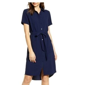 Rachel Parcell Navy Blue Everyday Shirt Dress Size Large